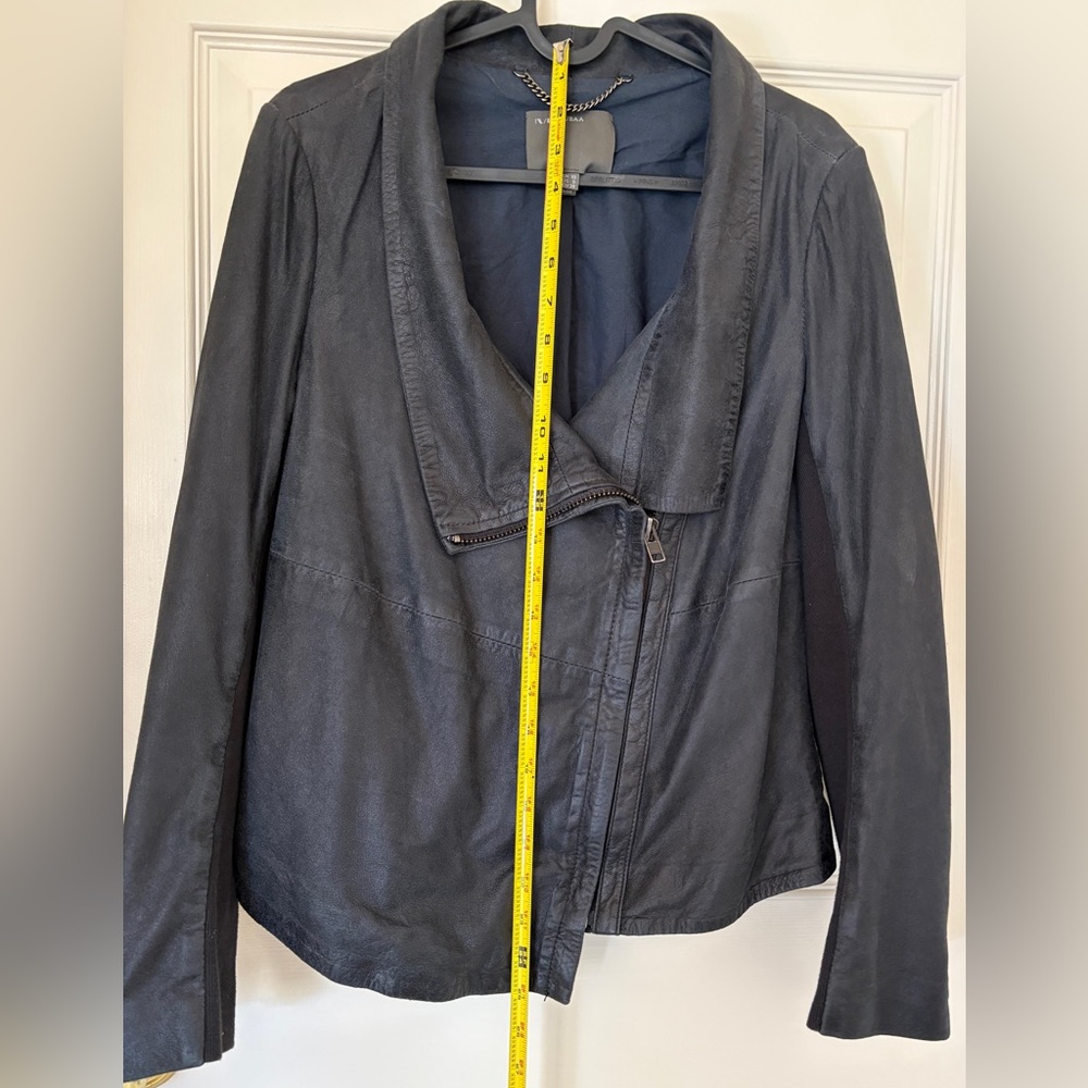 Muubaa Dark Blue Leather Jacket
